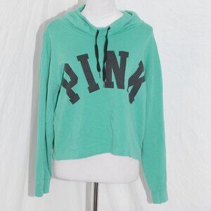 Oversized Cowl Neck Sweatshirt Pink Womens Medium Green GUC
